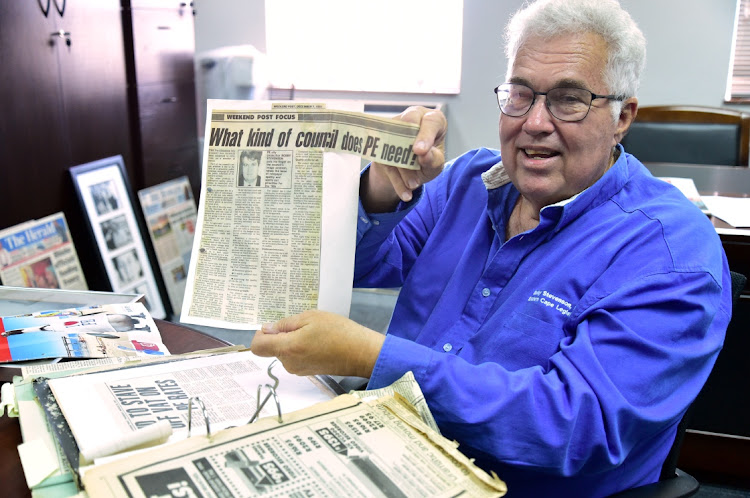 DA MPL Bobby Stevenson with some of the press clippings that documented his career