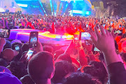 An ambulance is seen in the crowd during the Astroworld music festiwal in Houston, Texas, US, November 5, 2021 in this still image obtained from a social media video on November 6 2021.