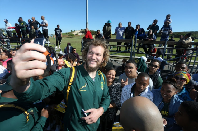 RG Snyman during the Springbok Open Training Session and Fan Engagement at Belhar Rugby Club on August 09, 2018 in Cape Town, South Africa.
