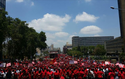 Chaos erupted at lunchtime on Tuesday as hundreds of members of the Economic Freedom Front stormed the premises of the Constitutional Court