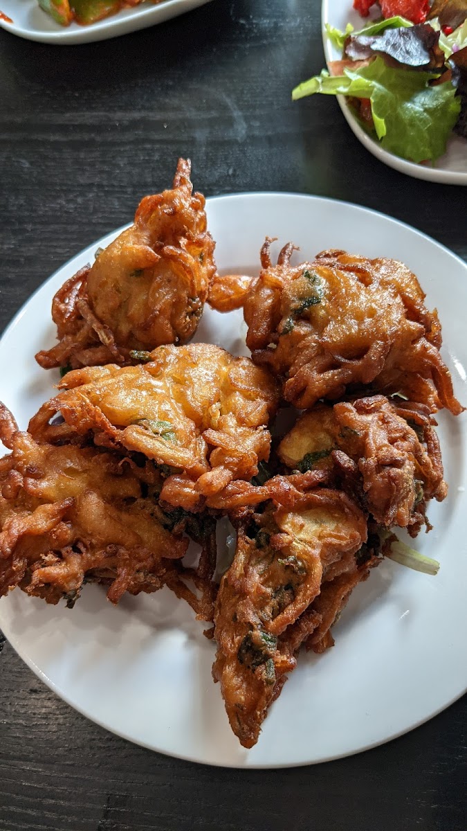 Bhajias fried with chickpea flour