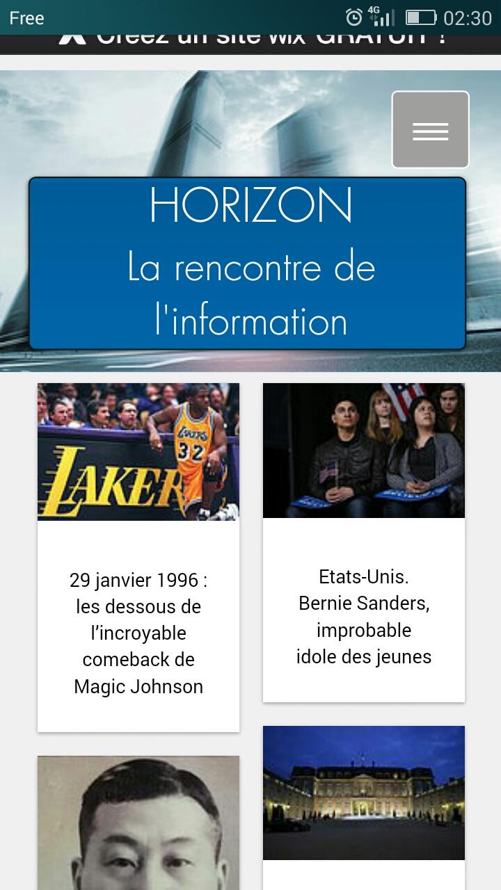 Android application Horizon Infos screenshort