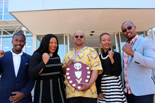 From left to right; Kamvelihle Rubulana, Yolanda Bam-Mguye,Dean of Law Professor Bernard Martin, Bongiwe Mabena and Dr Angelo Dube.