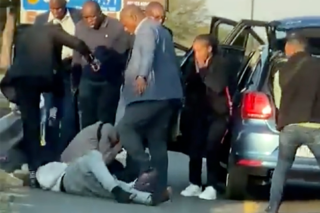 A screenshot of the assault perpetrated by members of deputy president Paul Mashatile's security detail on the n1 freeway in July. File photo.