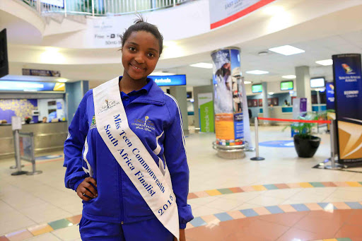 TEEN DREAM: Siphosihle Dumeduze at the East London Airport yesterday on her way to Johannesburg STEPHANIE LLOYD