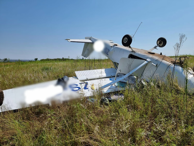 This light aircraft crashed near Lanseria International Airport on Friday morning.