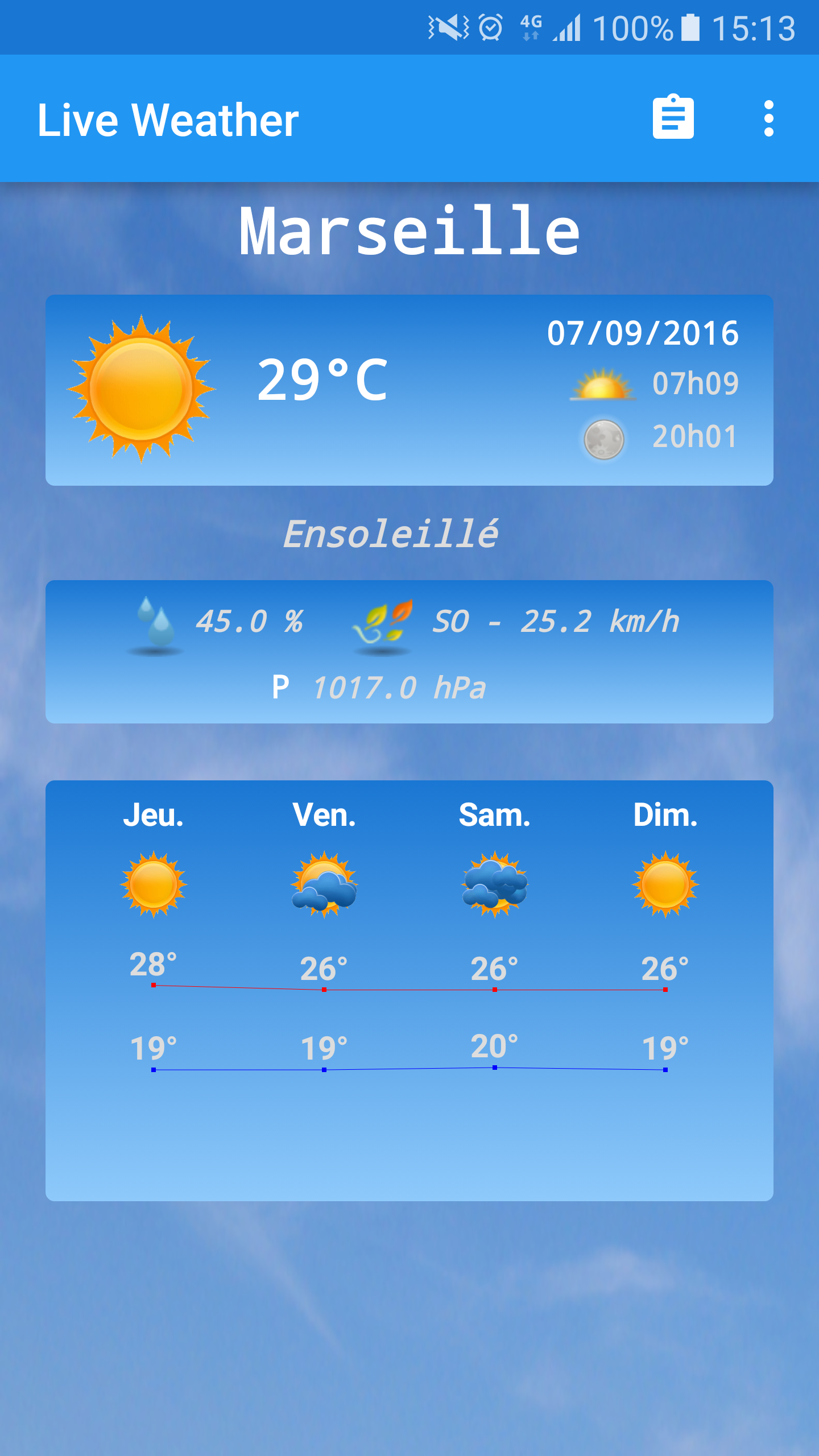 Android application Live Weather screenshort