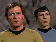 A young William Shatner as Capt James T Kirk and Leonard Nimoy as Mr Spock in 'Star Trek'.