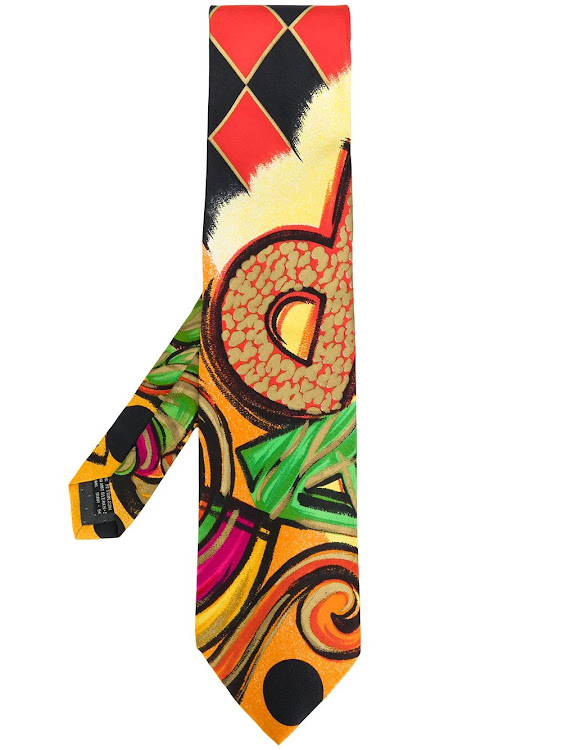 Versace abstract print tie.