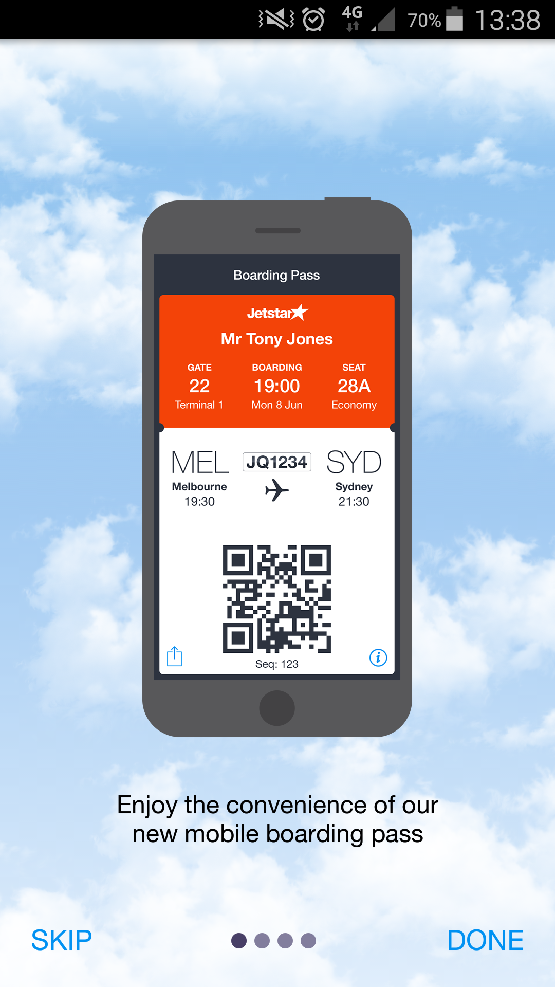 Android application Jetstar screenshort