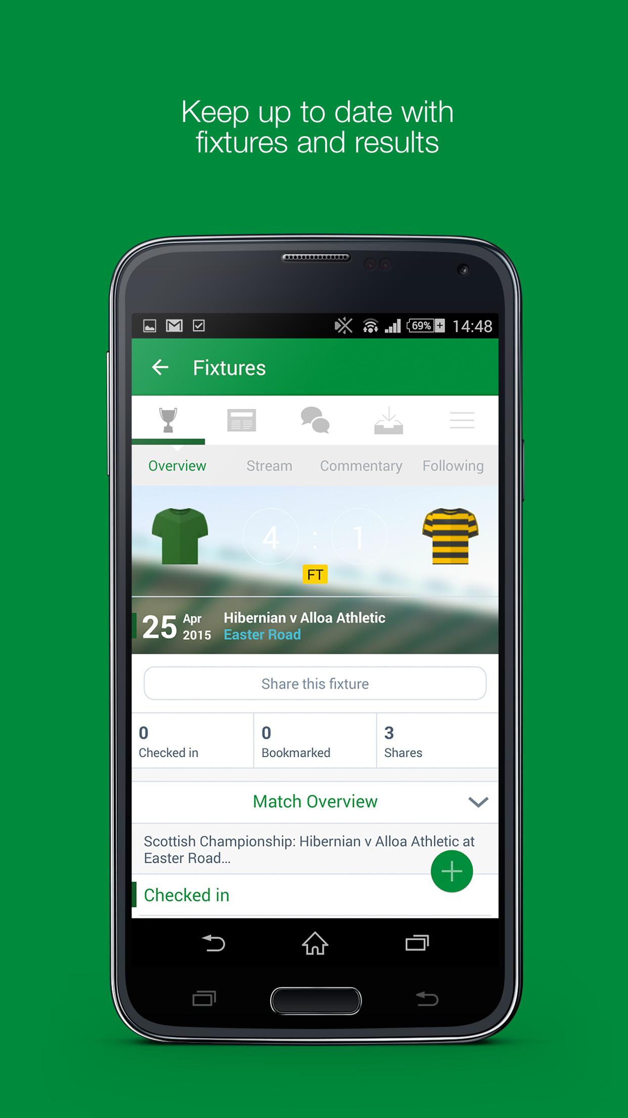 Android application Fan App for Hibernian FC screenshort