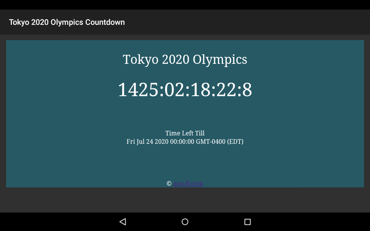 Токио 2020 Обратный Отсчет — приложение на Android