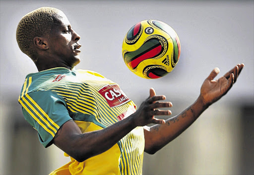 67 CAPS: Sibusiso Zuma, pictured here during a training session, played for Bafana Bafana at the 2002 FIFA World Cup. Zuma was the captain of South African National team at the 2006 African Cup of Nations tournament. He shares the number of caps with former goalkeeper Andre Arendse.