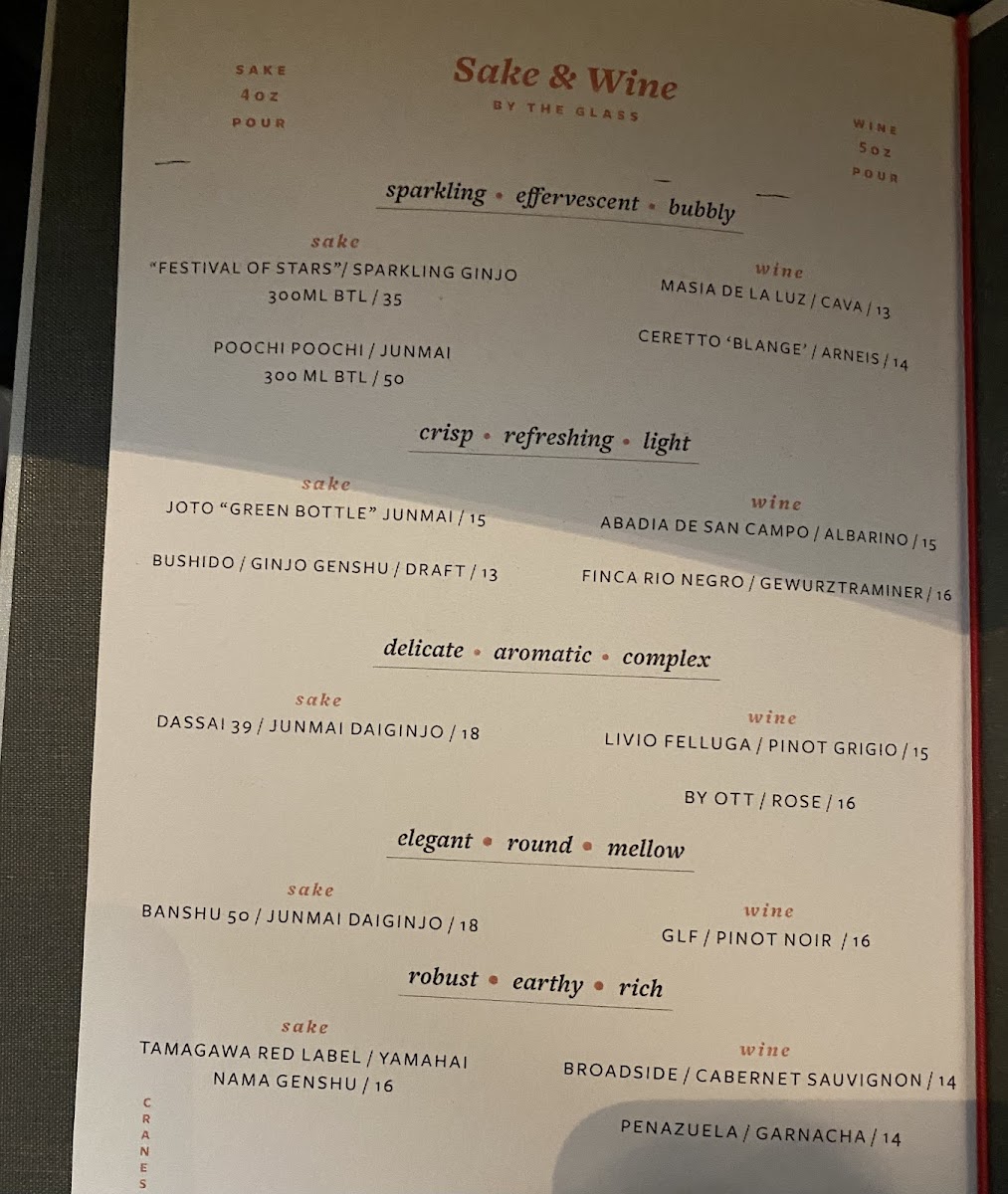 Page four of gluten-free menu.