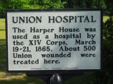The Harper House was used as a hospital by the XIV Corps, March 19-21, 1865. About 500 Union wounded were treated here.Plaque via North Carolina Highway Historical Marker Program, and is used with...
