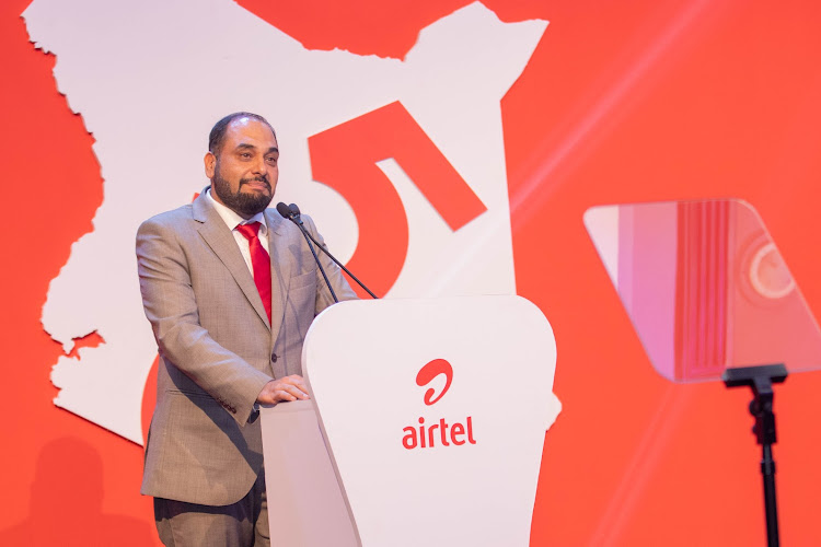 The Managing Director of Airtel Kenya, Ashish Malhotra during the launch of 5G network in the country.