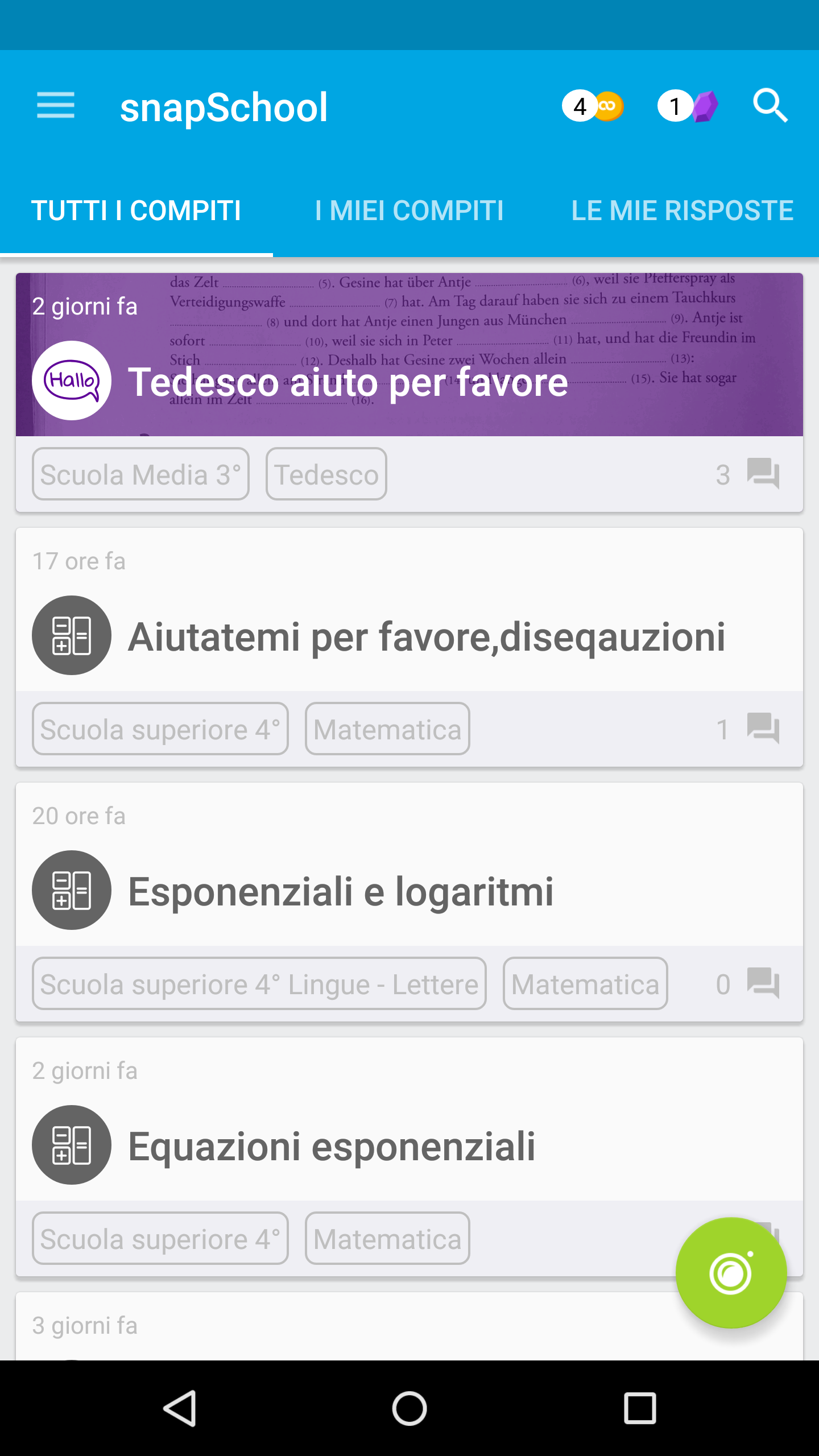 Android application snapSchool screenshort