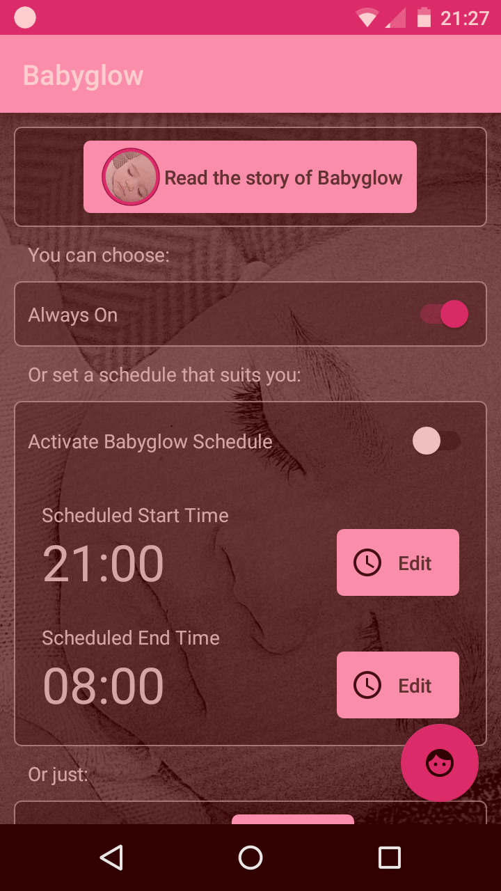 Android application Babyglow screenshort