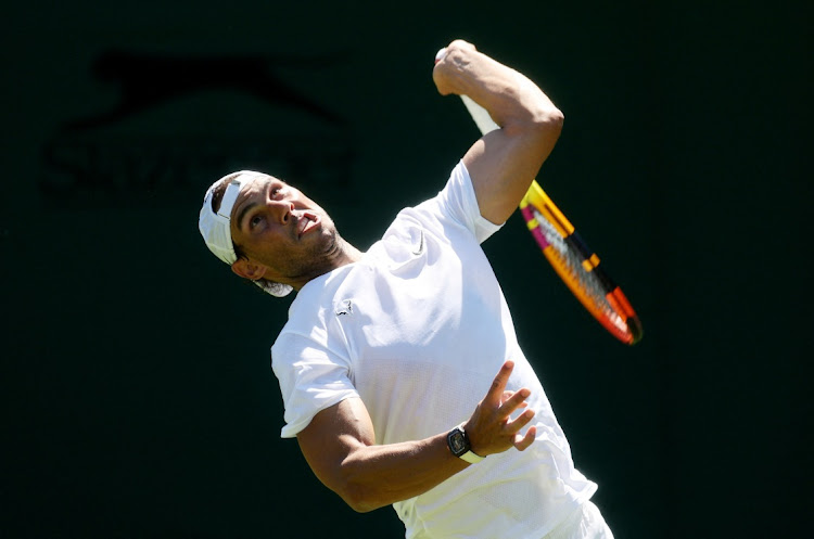 Spain's Rafael Nadal during practice at the All England Lawn Tennis and Croquet Club, London, on June 22, 2022