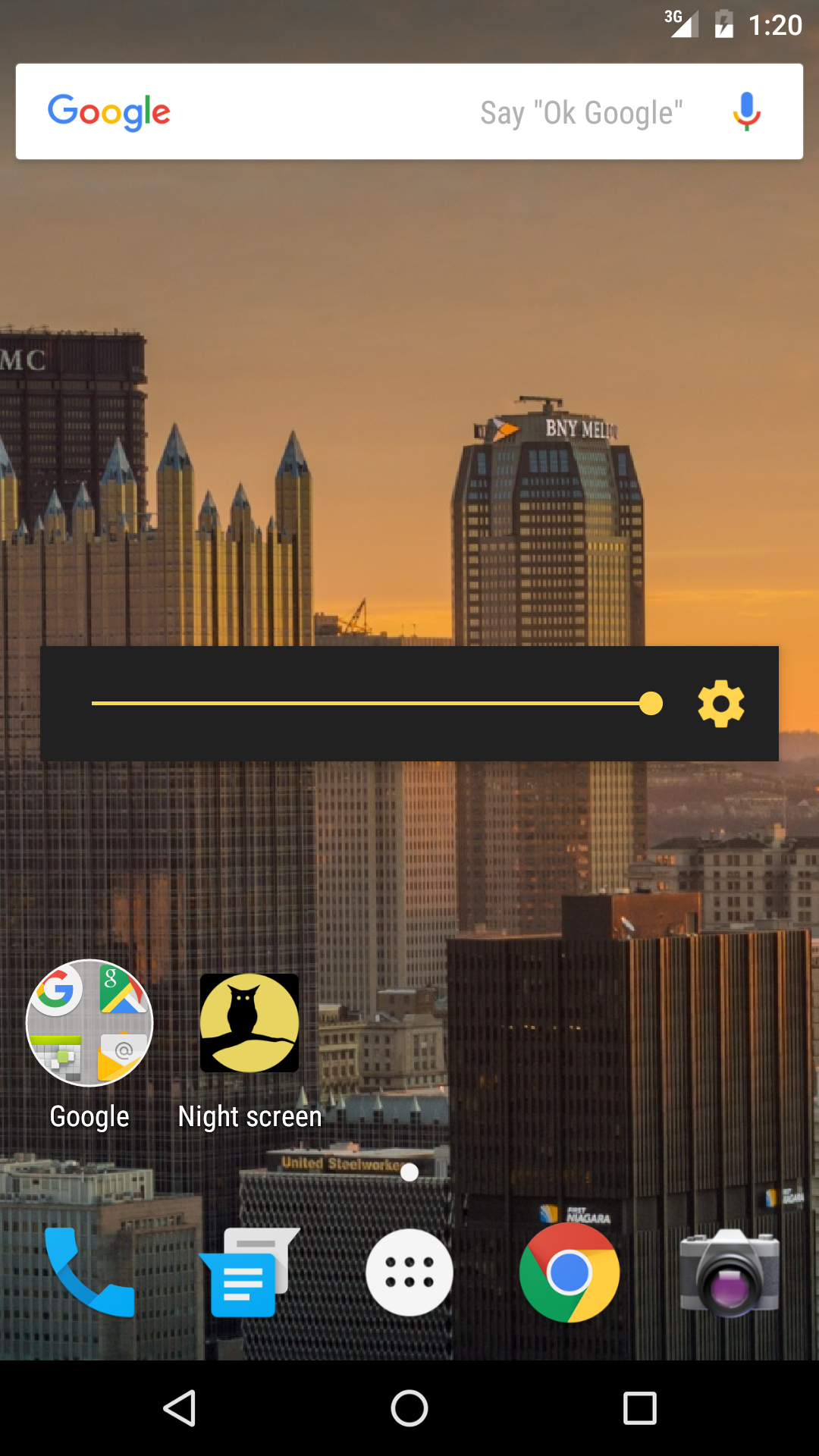 Android application Night screen screenshort