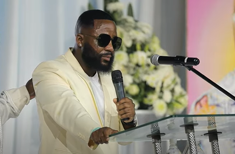 Cassper Nyovest in tears at DJ Sumbody's memorial service.