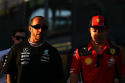 Lewis Hamilton (left) will join Charles Leclerc at Ferrari from 2025.