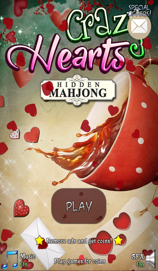 Android application Hidden Mahjong - Crazy Hearts screenshort