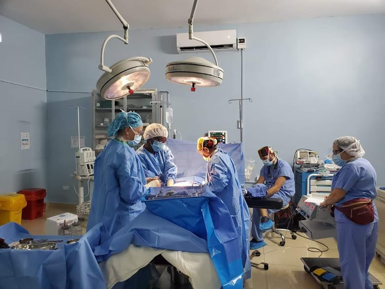 Foreign doctors during a free surgery exercise at Katani Hospital in Athi River, Machakos County on October 27, 2022.