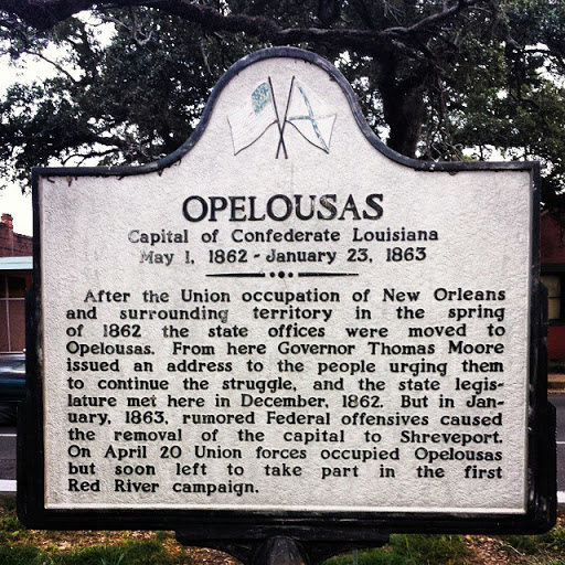 OPELOUSASCapital of Confederate LouisianaMay 1, 1862 - January 23, 1863 After the Union occupation of New Orleans and surrounding territory in the spring of 1862 the state offices were moved...