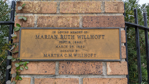 IN LOVING MEMORY OF: MARIAN RUTH WILLHOFT SEPT 9, 1962 MARCH 29, 1980 DONATED BY: MARTHA C.M.WILLHOFTSubmitted by @lampbane