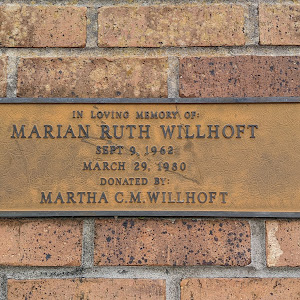 IN LOVING MEMORY OF: MARIAN RUTH WILLHOFT SEPT 9, 1962 MARCH 29, 1980 DONATED BY: MARTHA C.M.WILLHOFTSubmitted by @lampbane