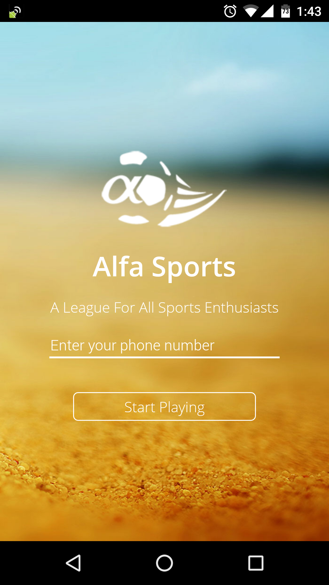 Android application ALFA Tournaments screenshort