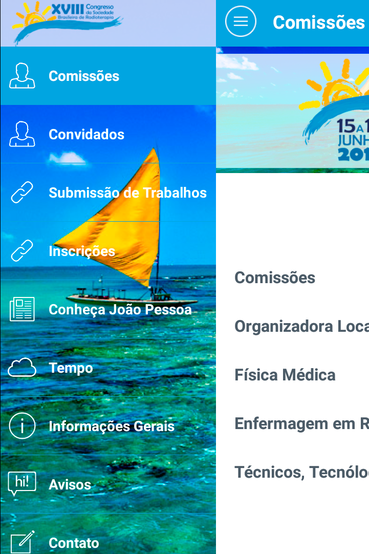 Android application Congresso de Radioterapia screenshort