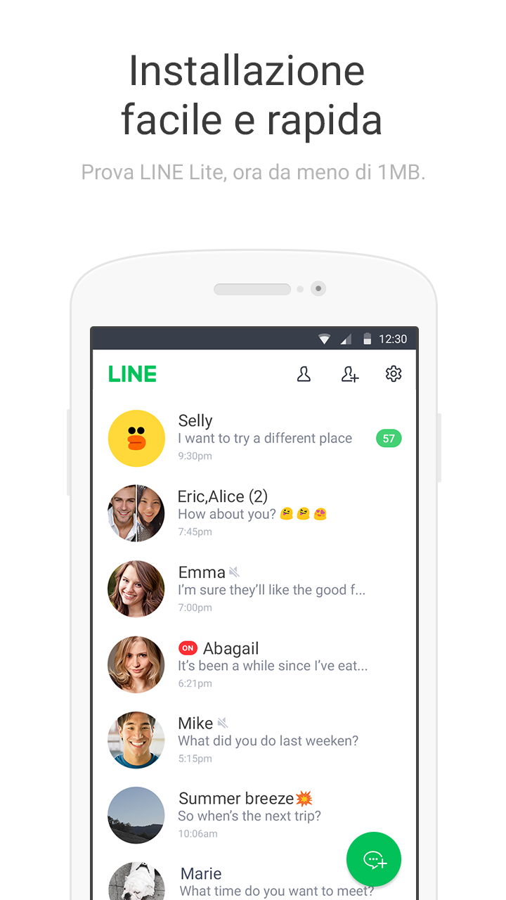 Android application LINE Lite: Free Messages screenshort