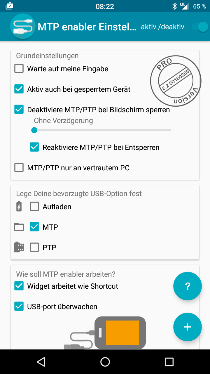 Android application MTP enabler PRO Marshmallow screenshort
