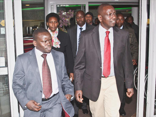 Confident: Ruto and Sang arrive at Movenpick Hotel in The Hague for their press conference in 2015. The presiding bench ruled that the two have no case to answer over the crimes against humanity charge they were facing, Photo/FILE