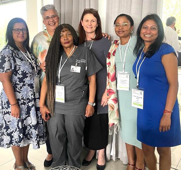 Mathivha lives by the dictum “Alone you can go fast. Together you will go far.” Here she is pictured with colleagues who served with her on the Ministerial Advisory Committee during Covid-19.
