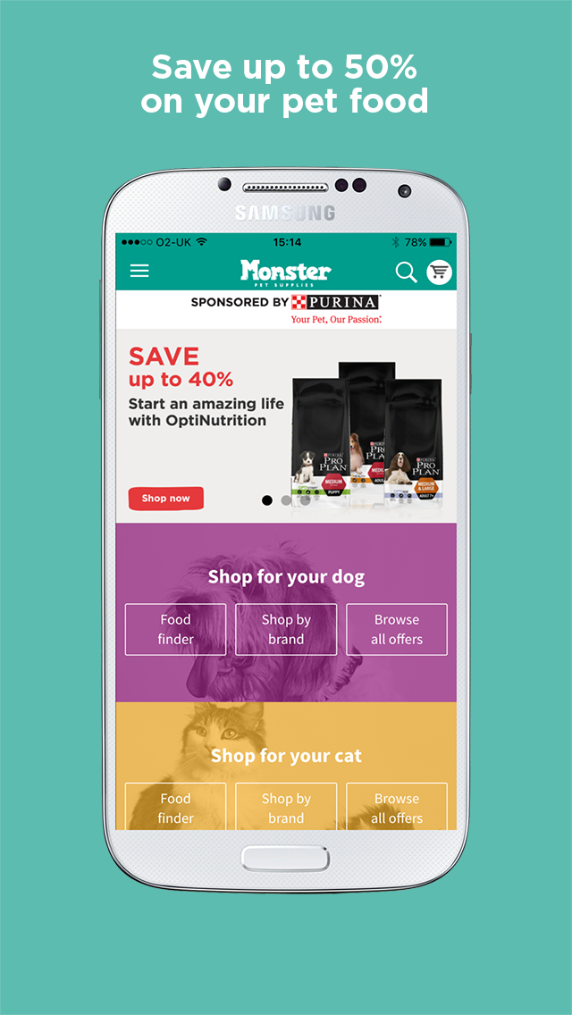 Android application Monster Pet Supplies screenshort