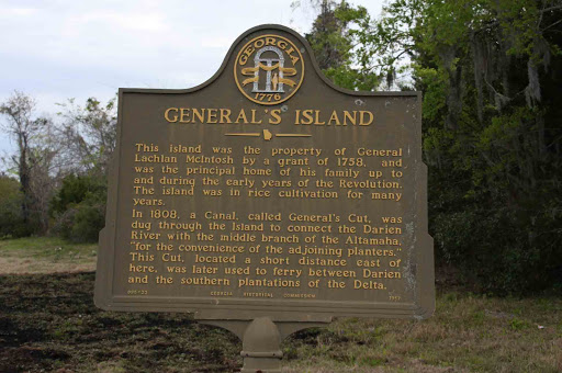 This island was the property of General Lachlan McIntosh by a grant of 1758, and was the principal home of his family up to and during the early years of the Revolution. The island was in rice...