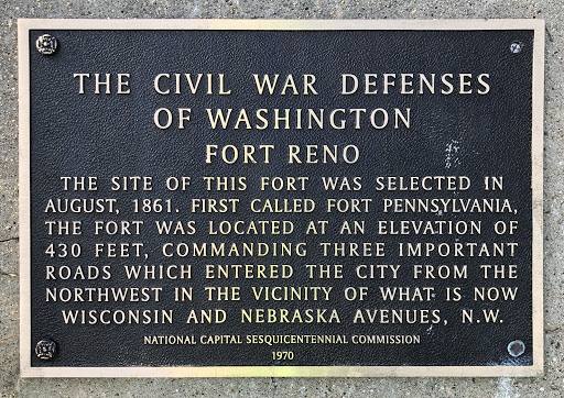 THE CIVIL WAR DEFENSESOF WASHINGTONFORT RENOTHE SITE OF THIS FORT WAS SELECTED INAUGUST, 1861. FIRST CALLED FORT PENNSYLVANIA,THE FORT WAS LOCATED AT AN ELEVATION OF430 FEET, COMMANDING THREE...