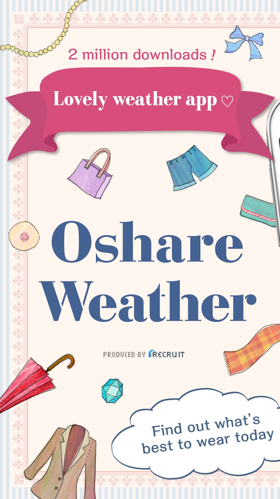 Android application OshareWeather - For cute girls screenshort