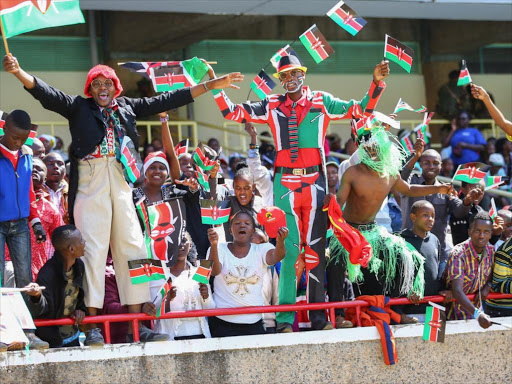 Kenyans celebrate Jamhuri day at the Kasarani Stadium in Nairobi, December 12, 2017. /PSCU