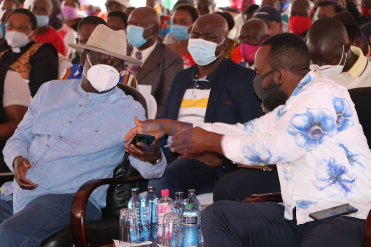 ODM leader Raila Odinga and Mombasa Governor Hassan Joho in Mwatate constituency on September 10, 2020.