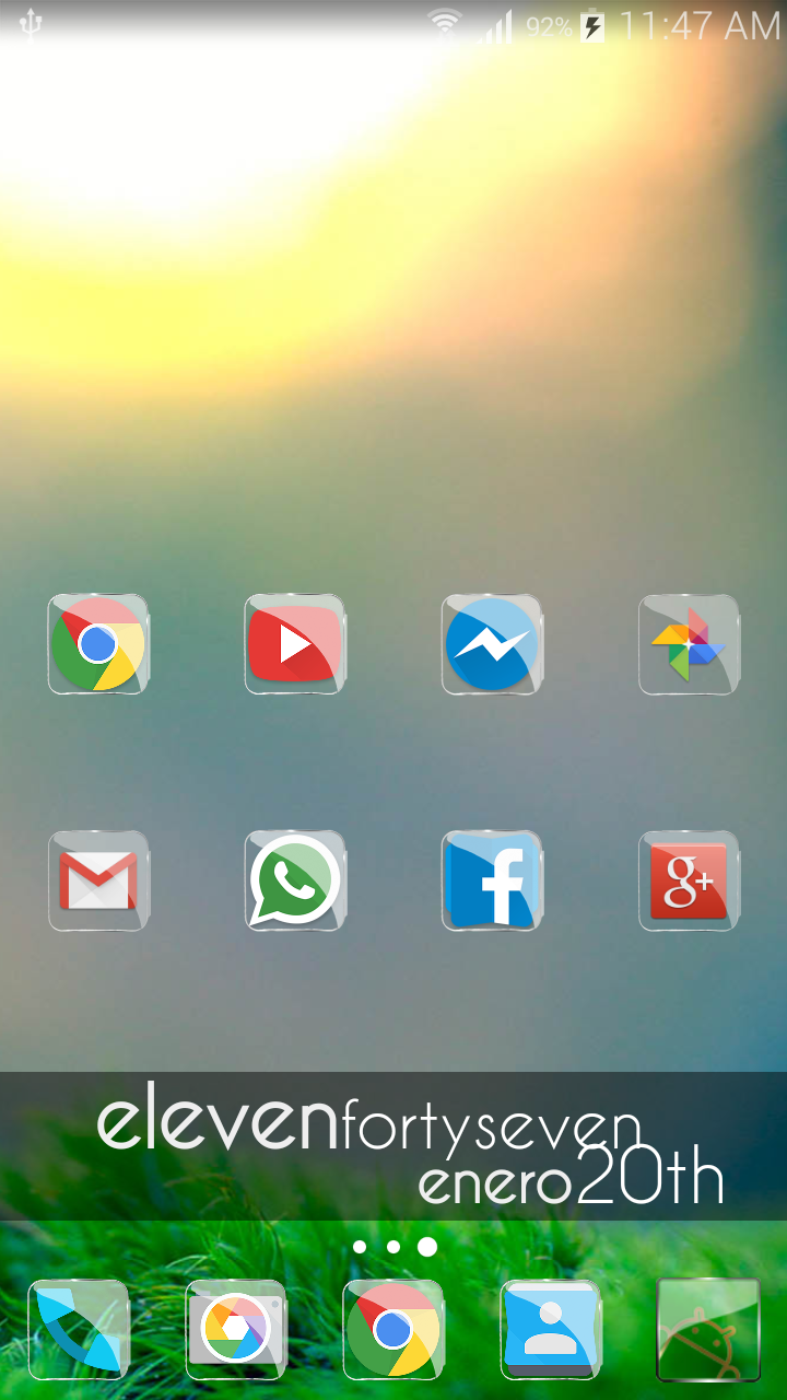 Android application Glass Flat Icon Pack HD screenshort