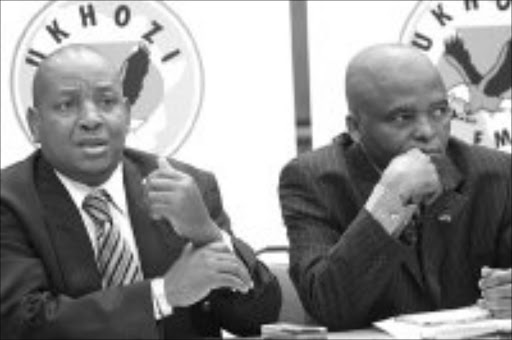 DISAPPOINTED: Zakes Dube, regional general manager of the SABC, and Welcome nzimande at a media briefing about payola allegations at Ukhozi FM in Durban a few weeks ago. 03/08/07. © Sowetan.