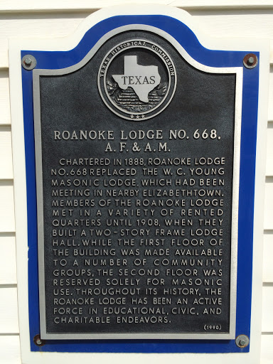 Roanoke Lodge Historical Marker