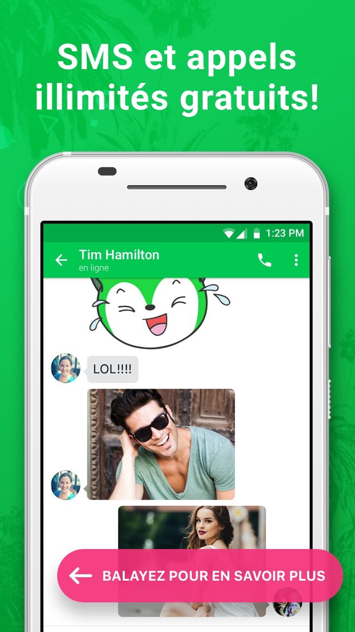 Android application textPlus: Text Message + Call screenshort