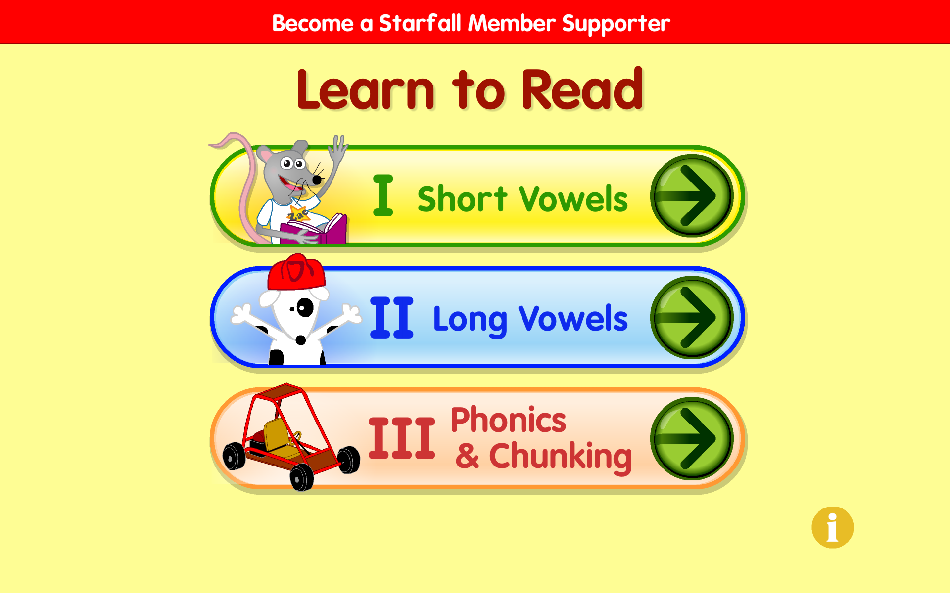 Android application Starfall Learn to Read screenshort