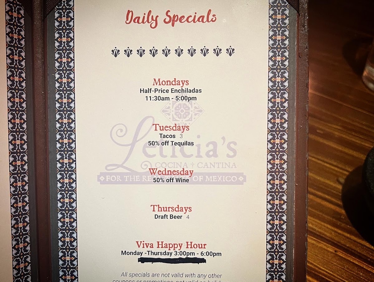 Daily Specials