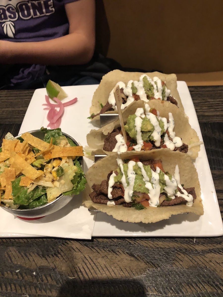Barbacoa, Asada & Shrimp tacos